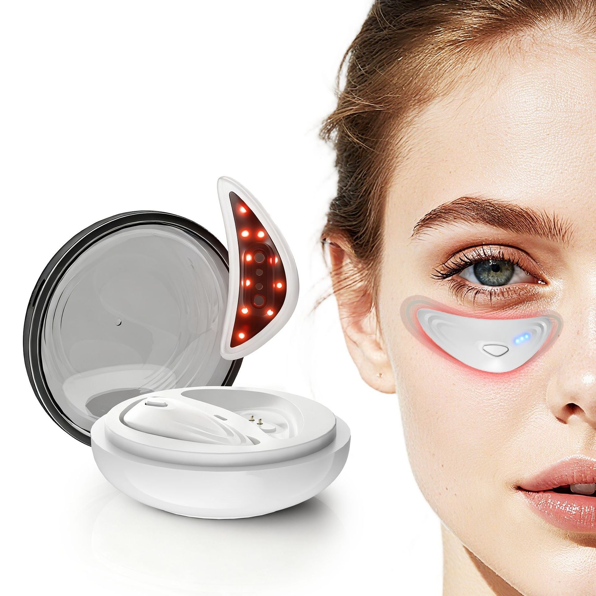 Masajeador Ocular Antiaojeras y Bolsas con Luz Roja